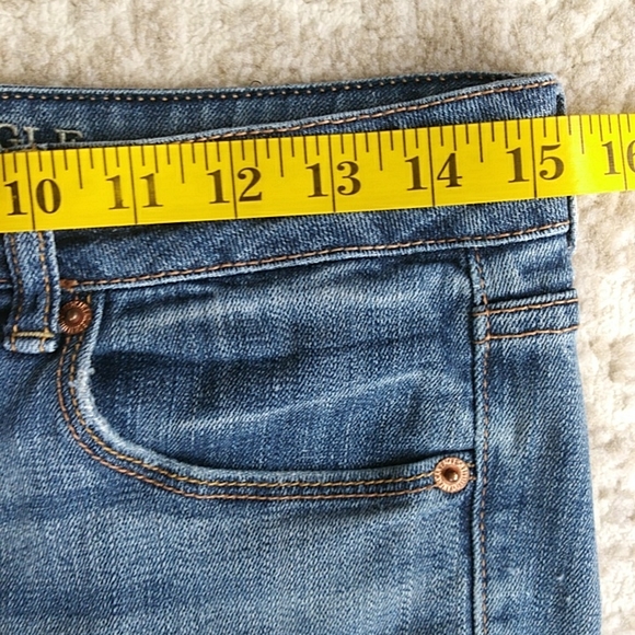 AEO Skinny Stretch Distressed Whiskering Jeans 6S Blue - Picture 14 of 16